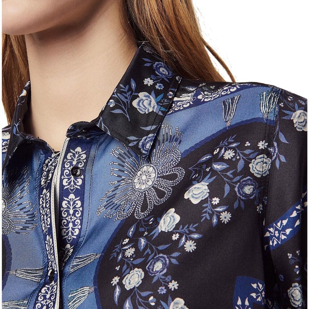 Sandro PARIS - the KIM floral print shirt, 100% Silk - Picture 4 of 11